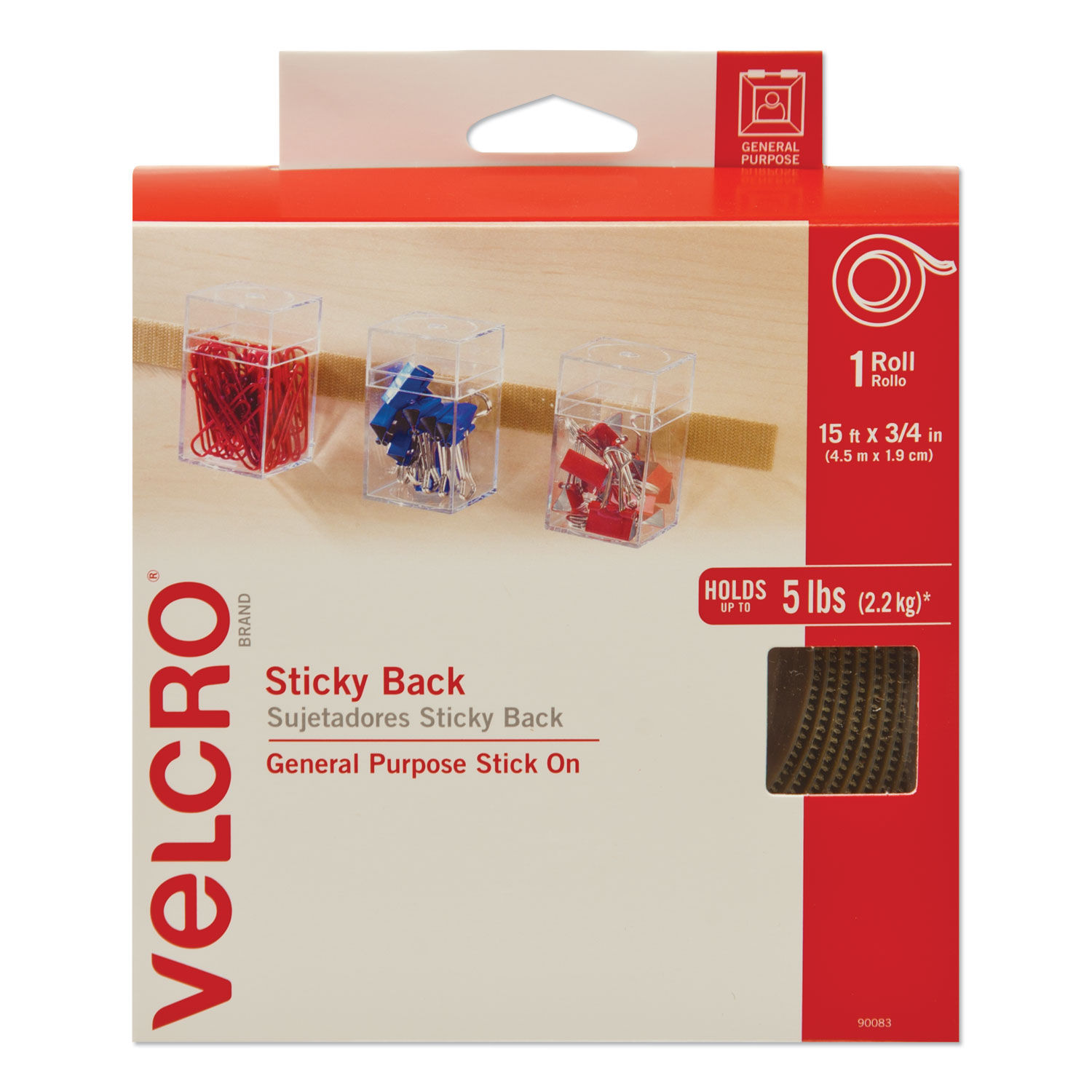 Sticky-Back Fasteners with Dispenser by VELCROandreg; Brand VEK90083