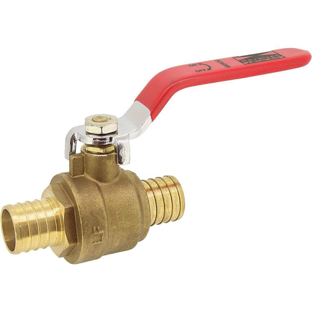 REVALVED 34 in. PEX Full Port Brass Ball Valve With Red Handle PX-34-1PK_RD