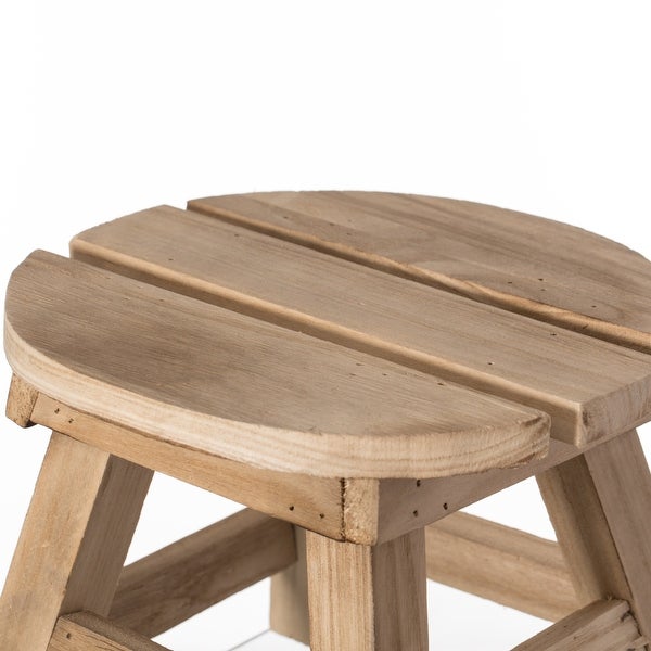 Decorative Antique Wood Style Natural Wooden Accent Stool