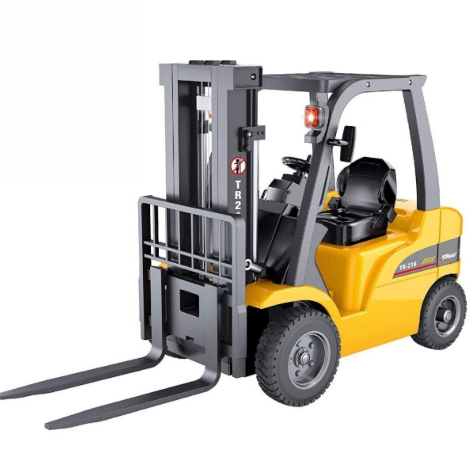 Top Race JUMBO Remote control forklift 13 Inch Tall， 8 Channel Full Functional Professional RC Forklift Construction Toys， High Powered Motors， 1:10 Scale - Heavy Metal - (TR-216)