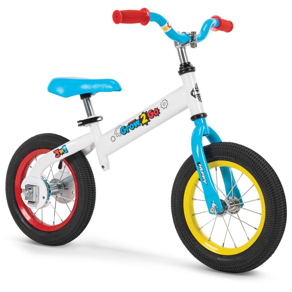 Huffy 12 in. White and Blue Grow to Go Conversion Bike 22321