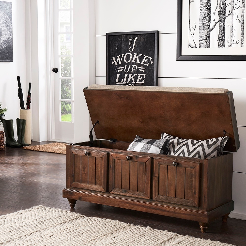 Granger Storage Bench with Linen Seat Cushion by iNSPIRE Q Classic