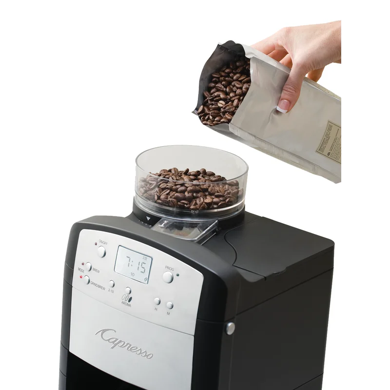 Capresso CoffeeTeam TS 10-Cup Digital Coffeemaker with Conical Burr Grinder and Thermal Carafe