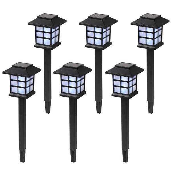 Solar Pathway Lights Outdoor，Solar Lights Waterproof 6 Pack， Automatic， LED， Energy Saving， Weather Resistant， Stake Lights for Garden， Landscape， Path， Yard， Patio， Driveway or Walkway