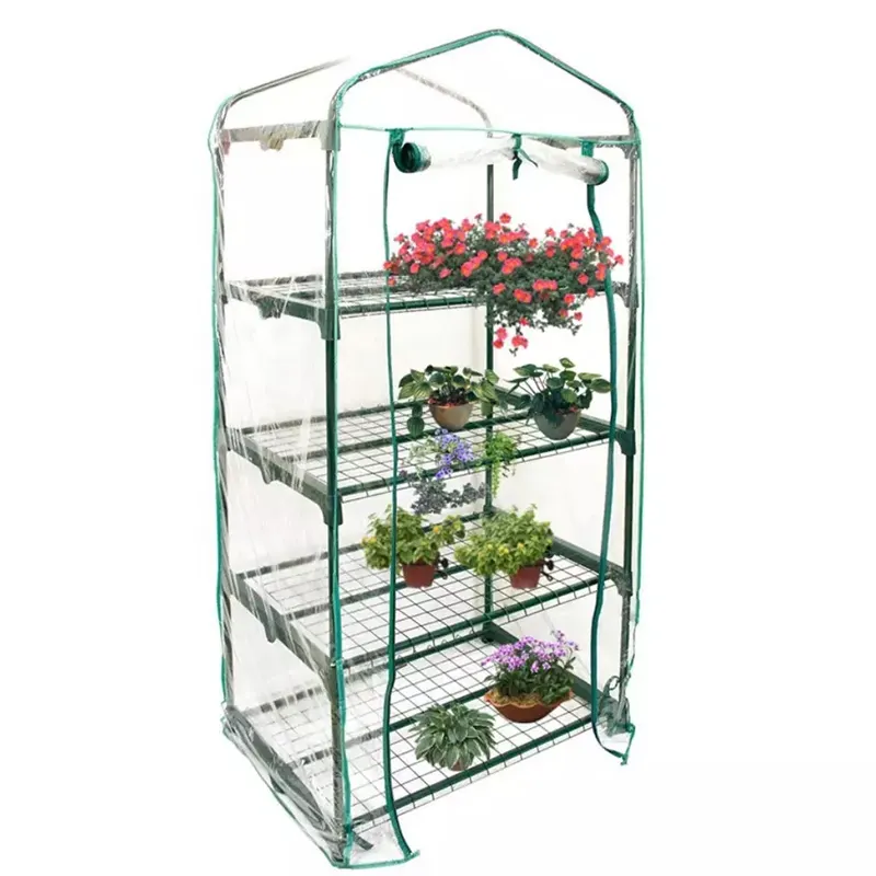 Garden Supplies Greenhouse Replacement Cover Transparent PVC Outdoor Indoor Plants Cover With Roll Up Zipper Door