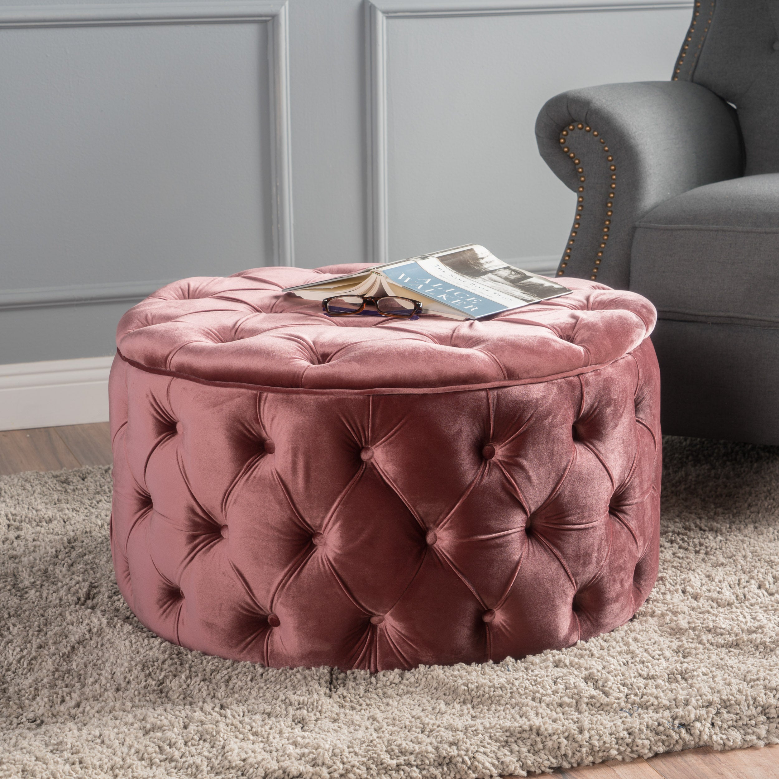 Zuma Aqua New Velvet Ottoman