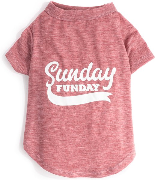 Fab Dog Sunday Funday Dog T-Shirt， Red