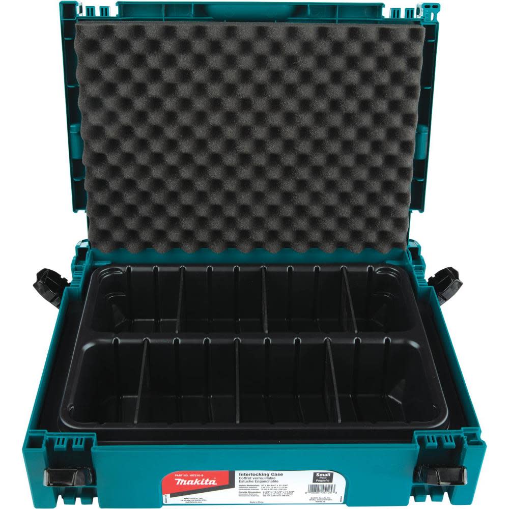 Makita MAKPAC Interlocking Case 2 Row Insert Tray with 6 Dividers and Foam Lid ;