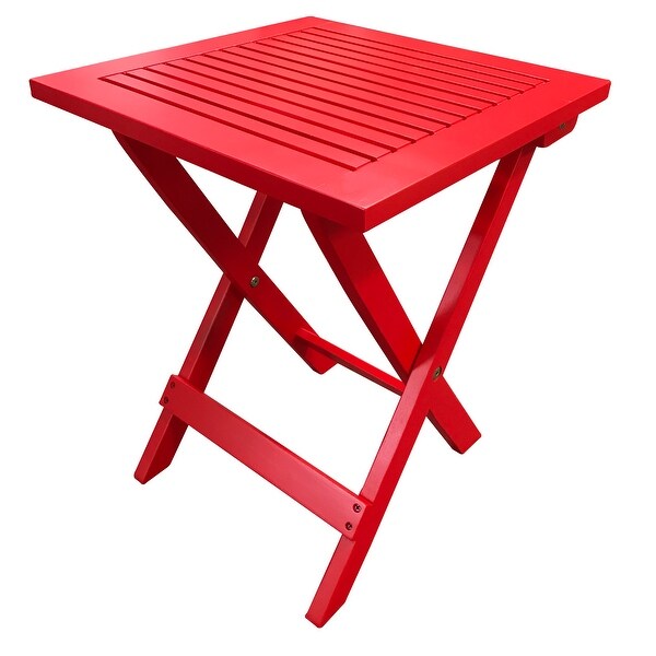 Leigh Country Folding Adirondack Wood Side Table Red