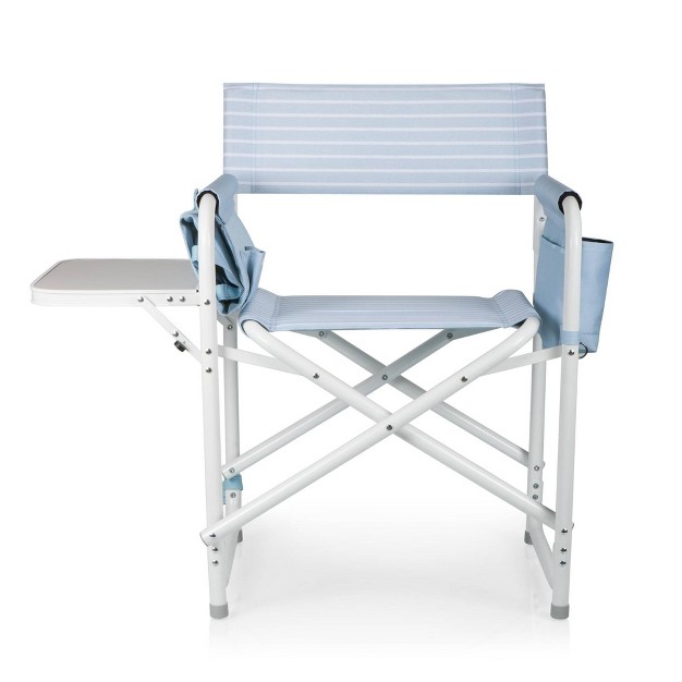 Picnic Time Outdoor Directors Chair Mod Denim Stripes