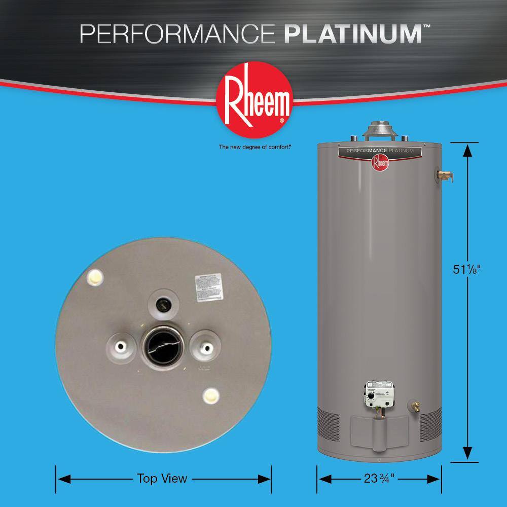 Rheem Performance Platinum 50 Gal. Short 12 Year 40000 BTU Natural Gas Tank Water Heater XG50S12HE40U0