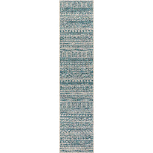 Eagean Traditional Indoor/Outdoor Aqua Rug