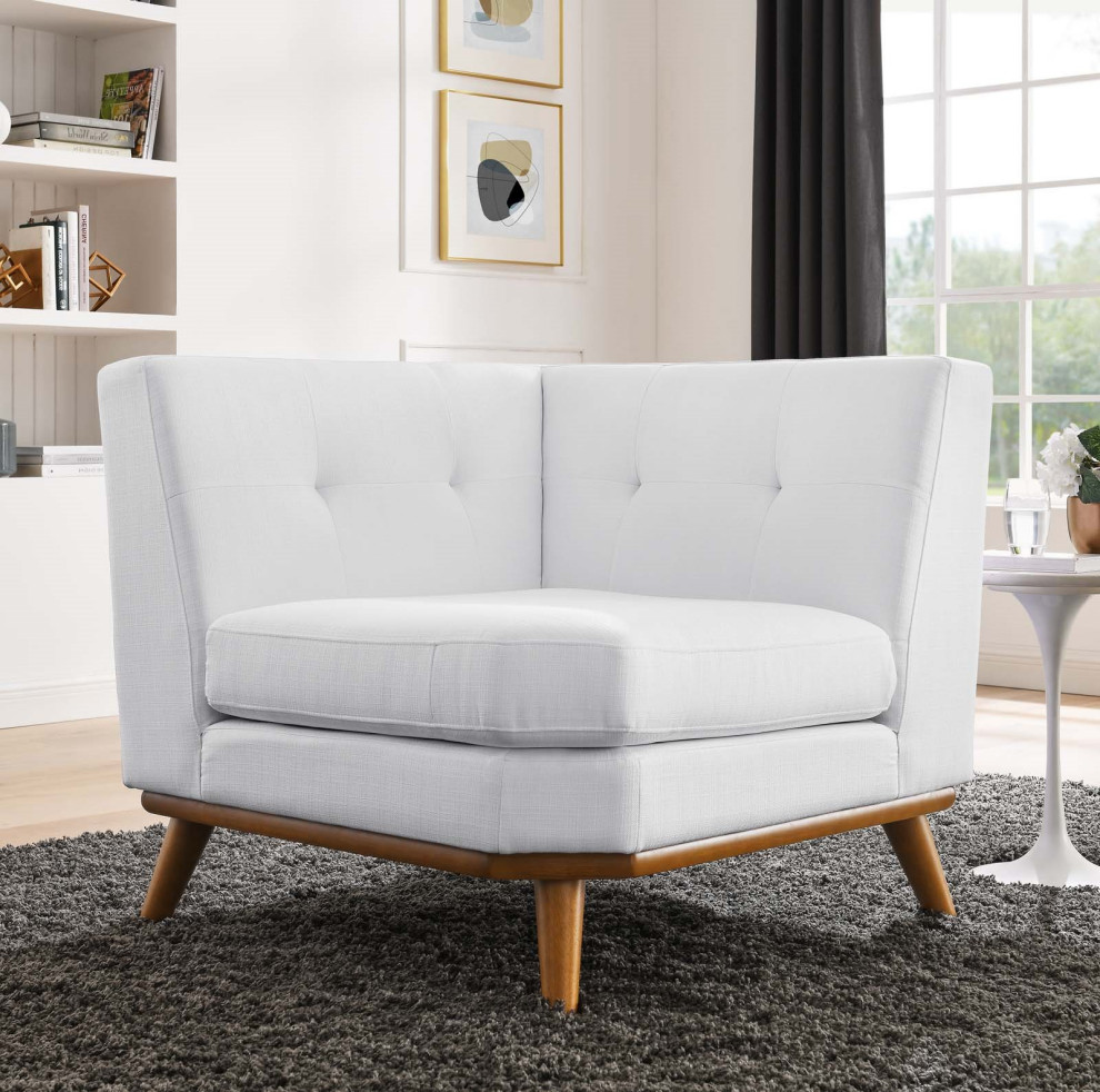 Sofa Corner Chair  Fabric  White  Modern  Living Lounge Hotel Lobby Hospitality   Modern   Armchairs And Accent Chairs   by House Bound  Houzz