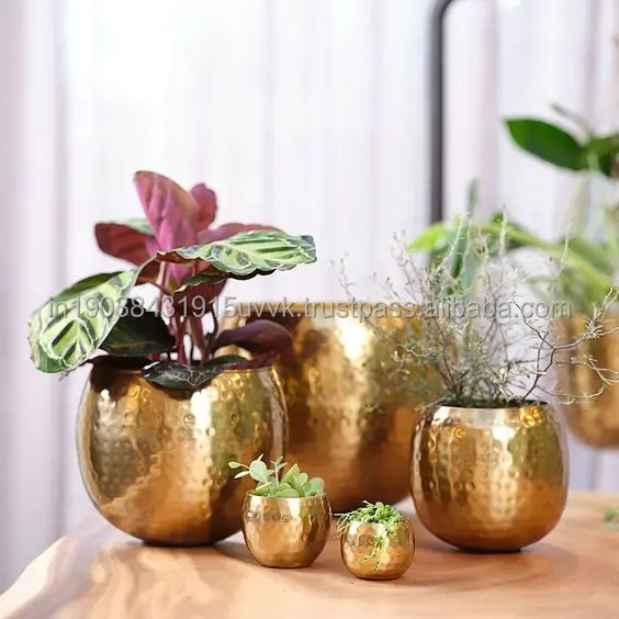 Direct Factory Supplies Iron Molds Table decor Planters Bowls Gold Plated High Enamel Premium quality New Custom Flower Stand