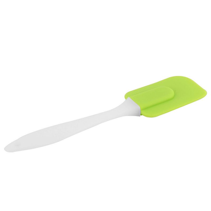 Silicone Head Plastic Handle Heat Resistant Nonstick Spatula Scraper Green 4 Pcs