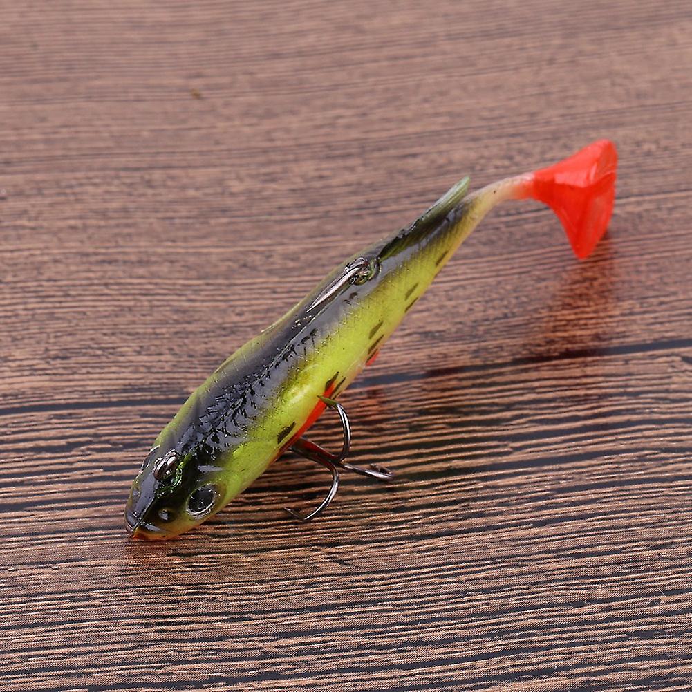 1pcs 8cm Lifelike Fishing Baits Soft Lures Tackle With Sharp Hook Yellow + Red