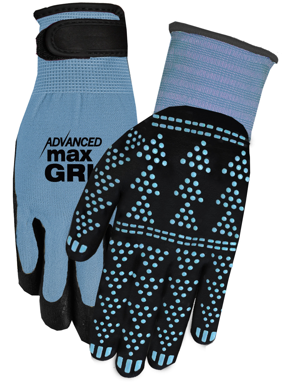 MidWest Gloves & Gear, Unisex, 3 Pack of Blue Advanced Max Grip™ Gripping Gloves, Size SM