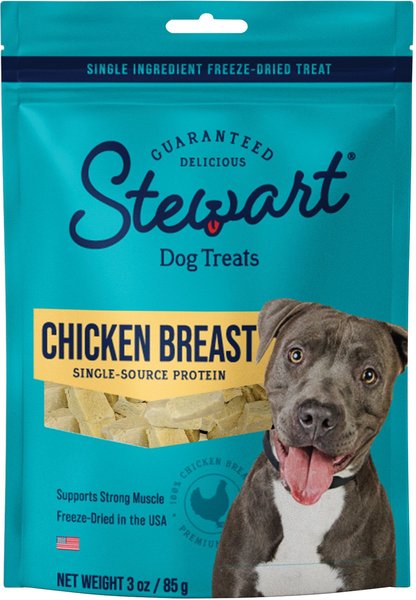 Stewart Chicken Breast Freeze Dried Dog Treats， 3-oz pouch