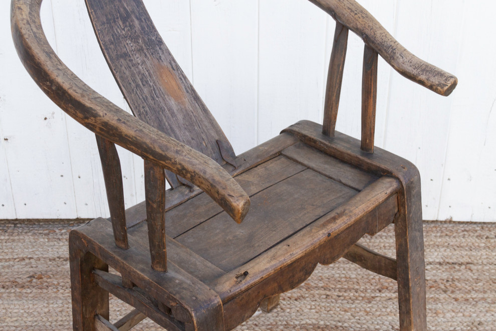 Primitive 18th Century Horseshoe Chair   Asian   Armchairs And Accent Chairs   by De cor  Houzz