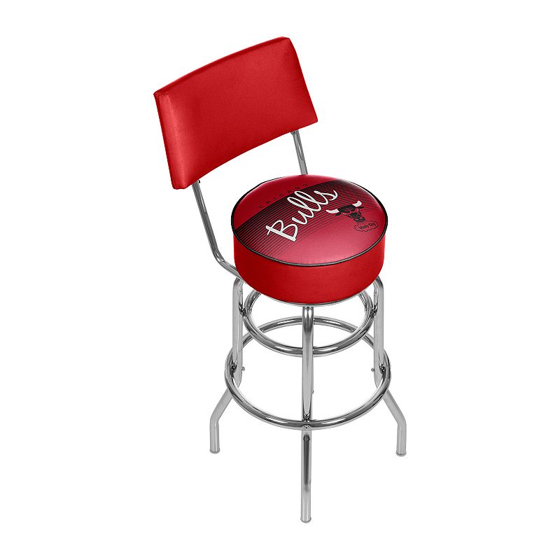 Chicago Bulls Hardwood Classics Padded Swivel Bar Stool with Back