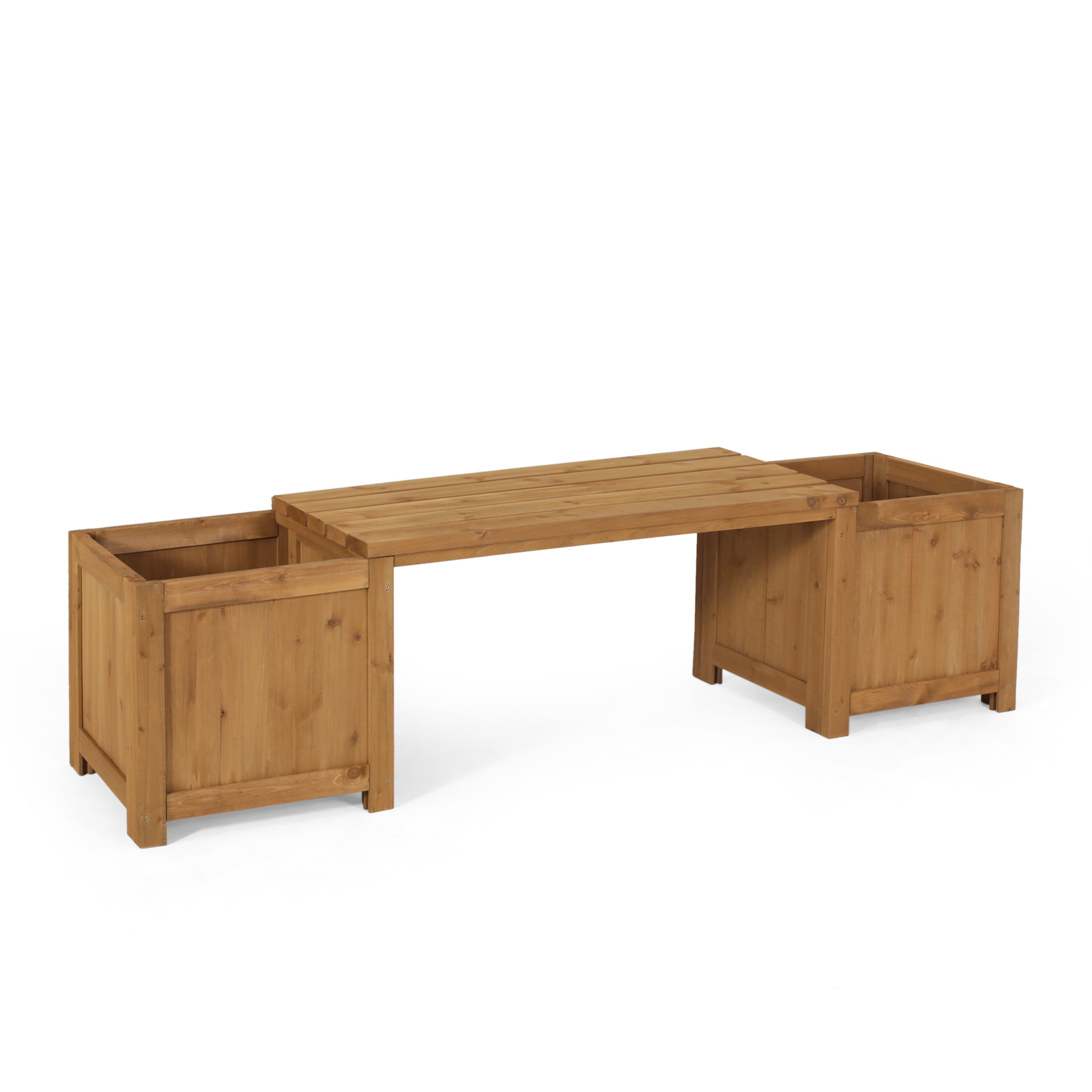 Skyline Outdoor Pine Wood Planter Bench