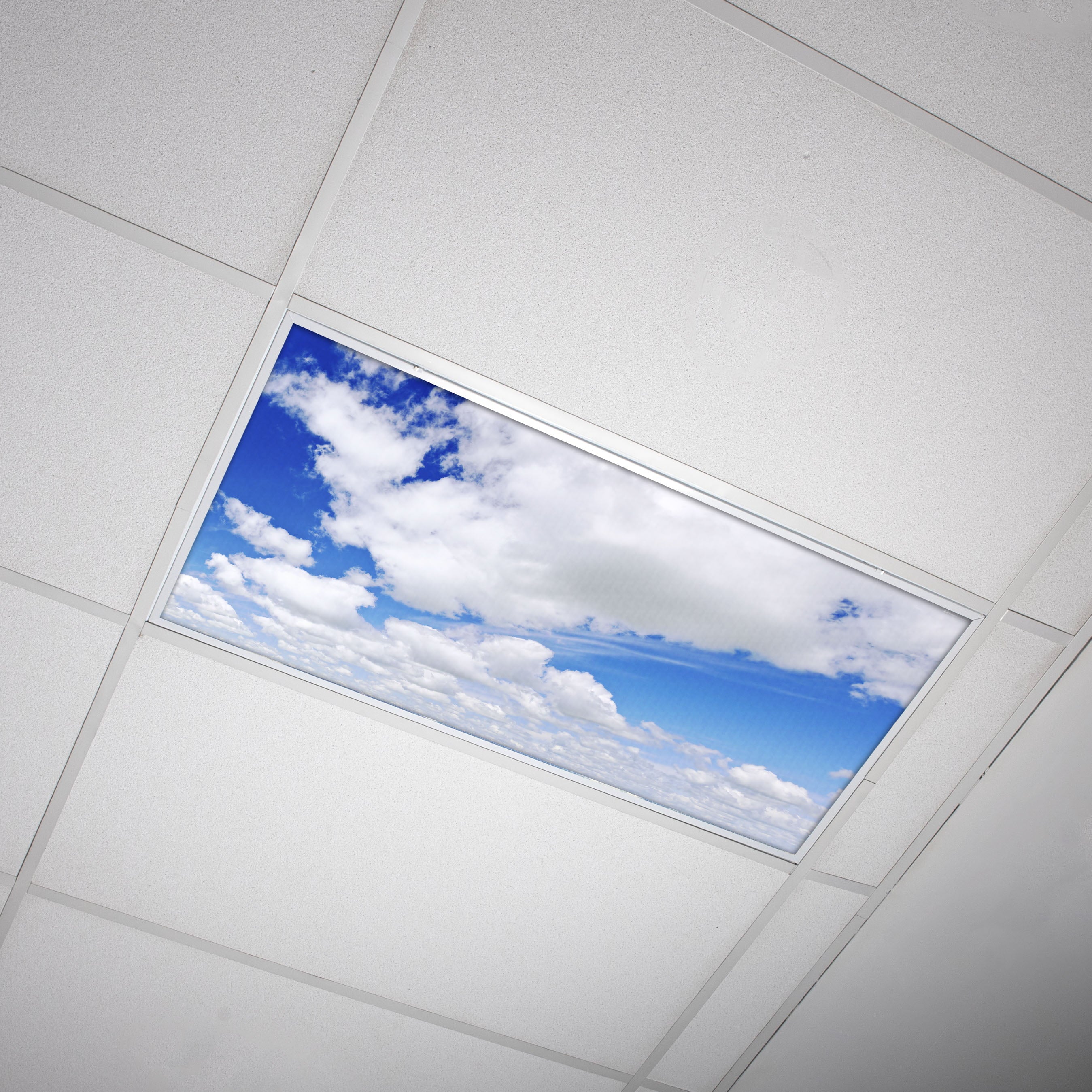 Octo Lights - Fluorescent Light Covers - 2x4 Flexible Ceiling Light Filters - For Classrooms and Offices - Cloud 006