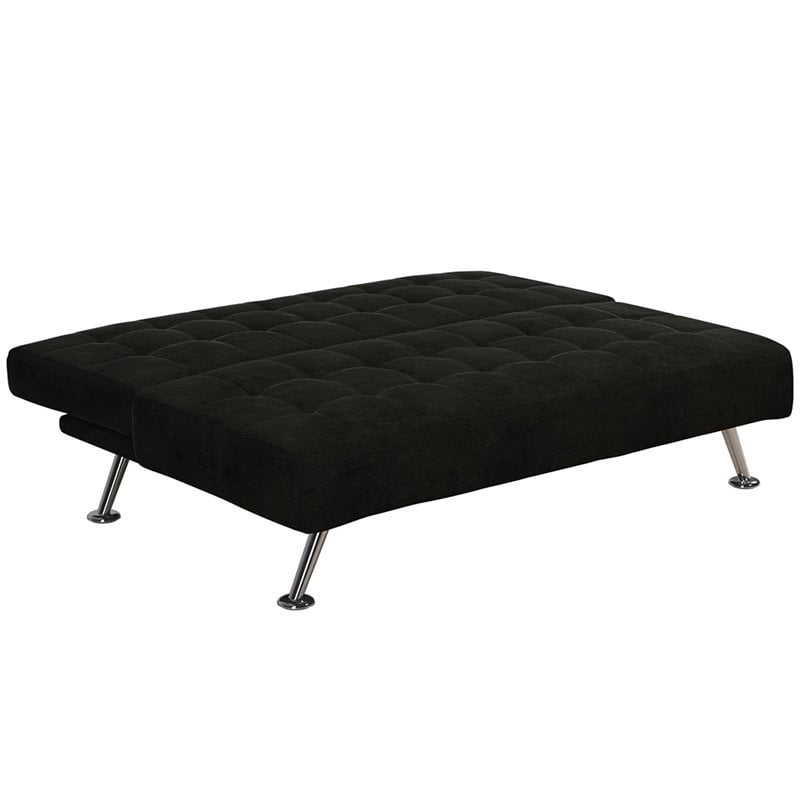 DHP Mabel Tufted Kids Sleeper Sofa in Black and Chrome