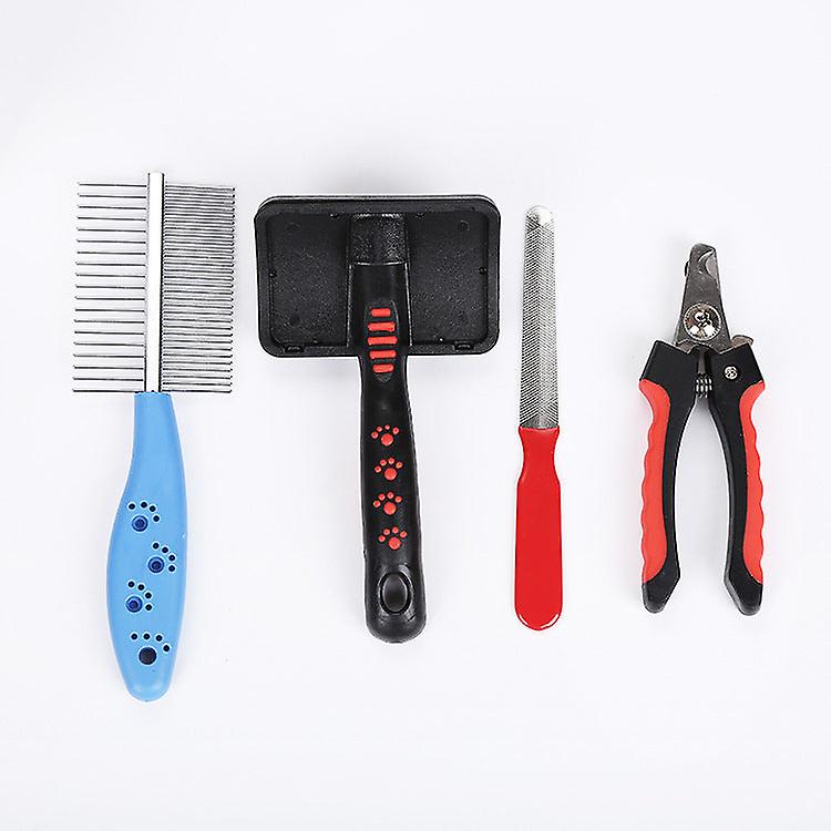 Pet products cat and dog comb nail clippers 4-piece set