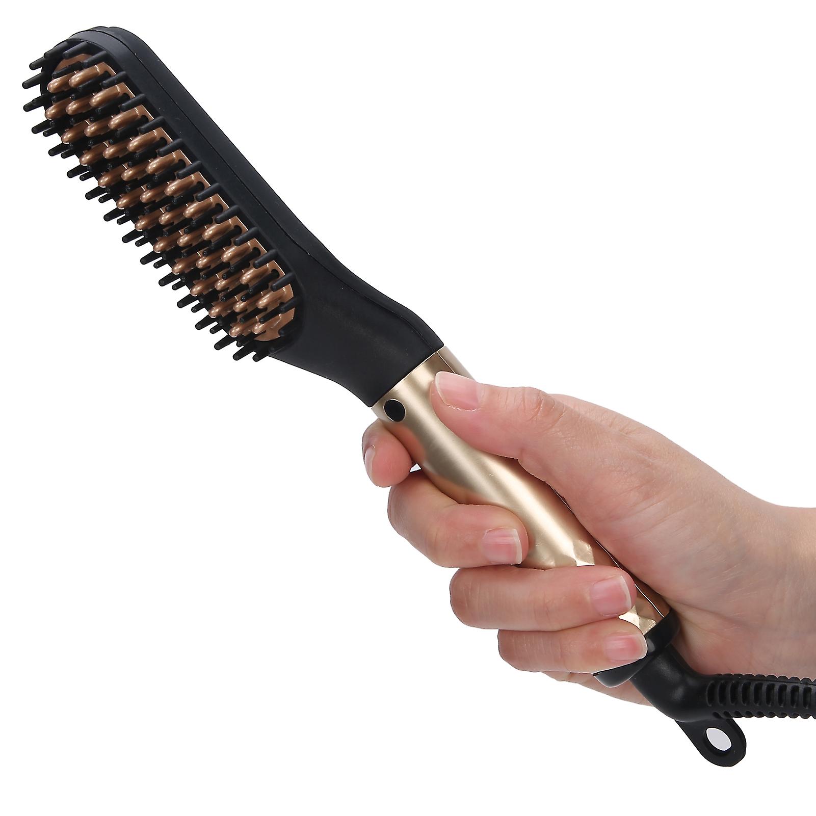 Beard Straightener Electric Heated Hair Straightening Comb Portable Men Beard Brush 110240vus Plug