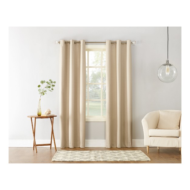 Cooper Textured Thermal Insulated Grommet Top Room Darkening Curtain Panels Sun Zero