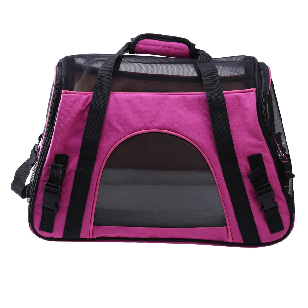 Pet Backpack Carrier Bag Space Expand Pet Cat Dog Puppy Shoulder Bag Travel Bag(Black/L)