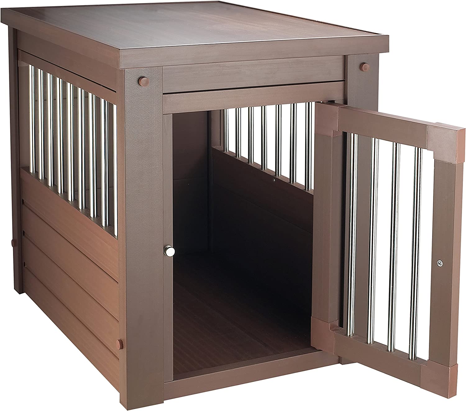 New Age Pet ecoFLEX Pet Crate End Table， Medium， Russet