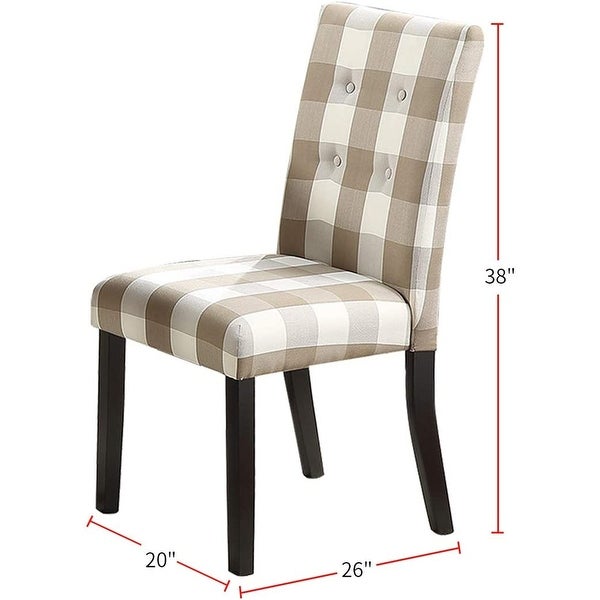 Dining Room Chairs Polyfiber Tufted Set of 2