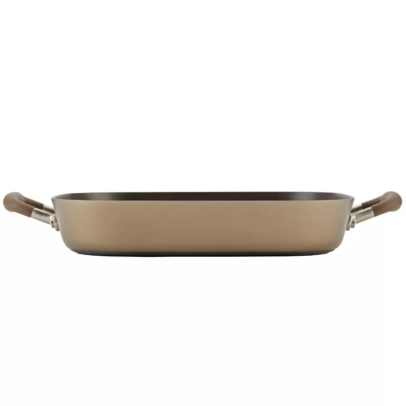 Anolon 83869 Advanced Hard Anodized Nonstick Grill Pan / Griddle and Roaster - 11 Inch， Brown