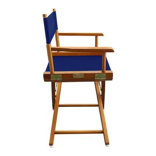 American Trails 18 in. Seat Height Extra-Wide Mission Oak FrameRoyal Blue Canvas New Solid Wood Folding Chair Set of 1 N206-04032-13