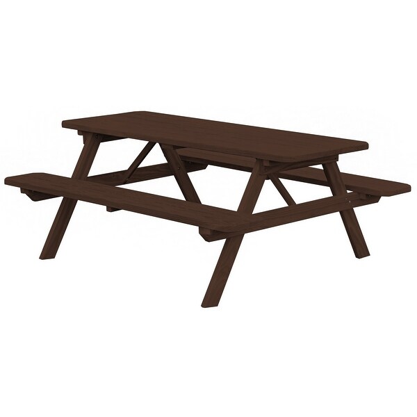 Pine 8' Picnic Table with Attached Benches