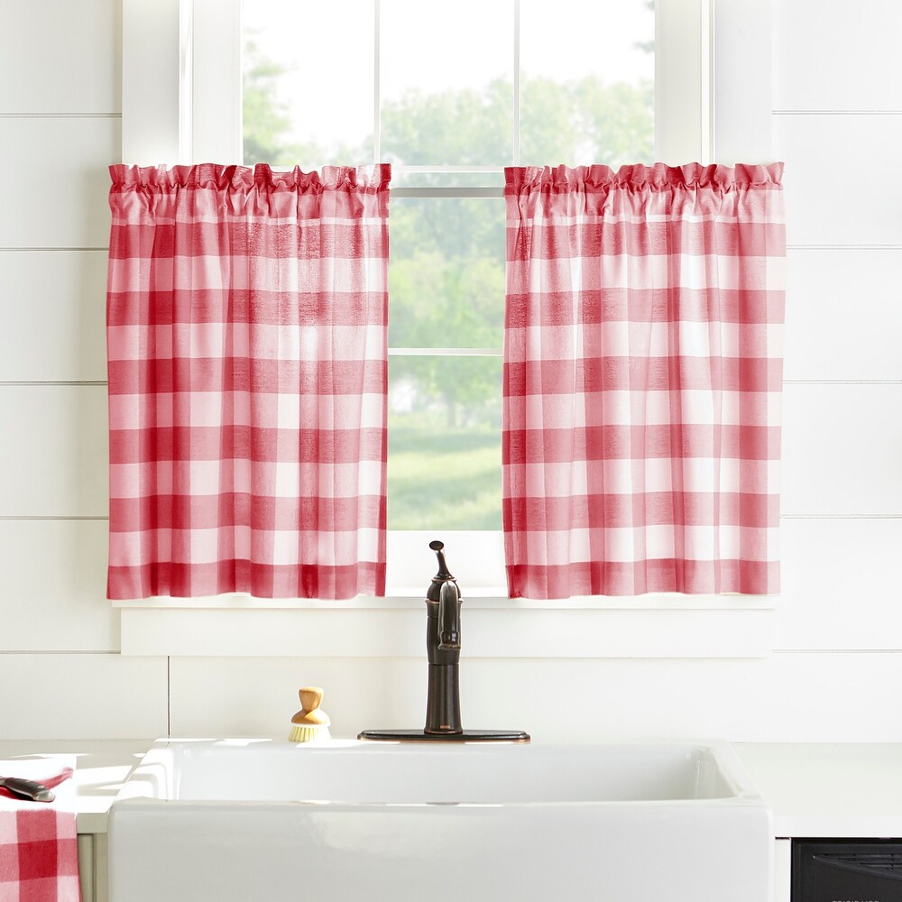 The Gray Barn Emily Gulch Buffalo Check Kitchen Curtain Valance   60\