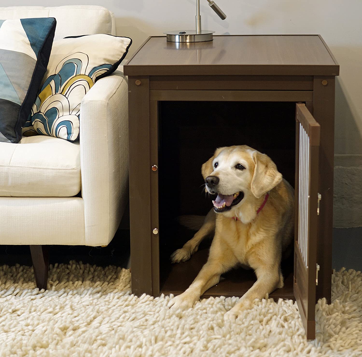 New Age Pet ecoFLEX Pet Crate End Table， Medium， Russet