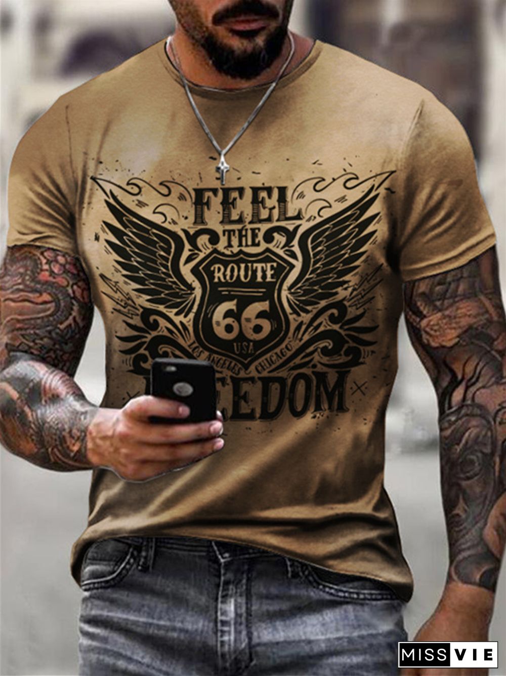 Summer Round Neck Casual Wear Men's Tops Short-sleeved Sports T-shirt 3D Digital Printing