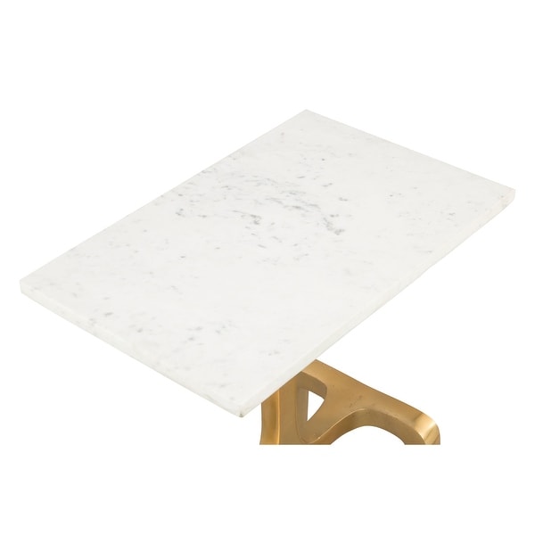 Clement Marble Side Table White and Gold