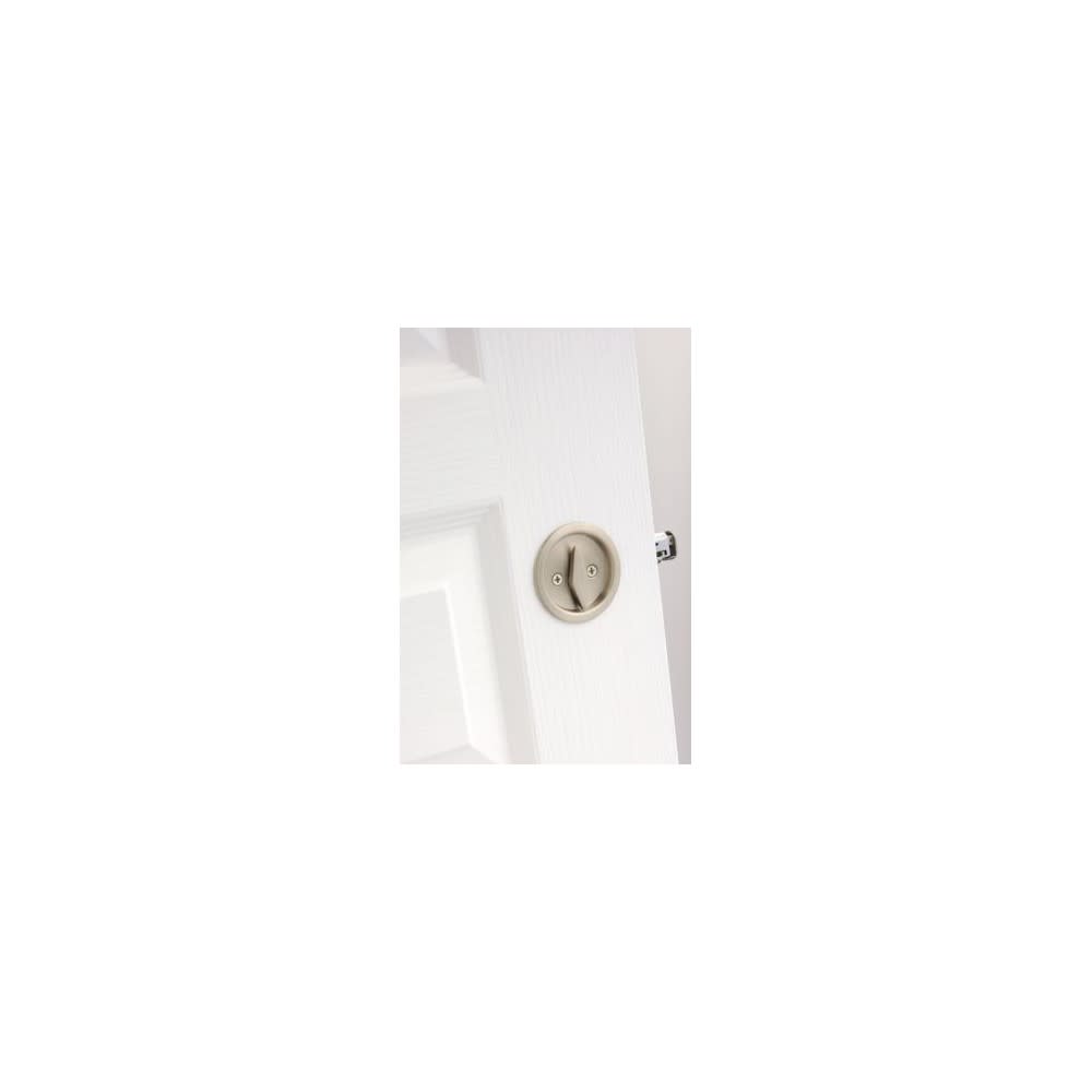 Satin Nickel Round Pocket Door Privacy Lock ;