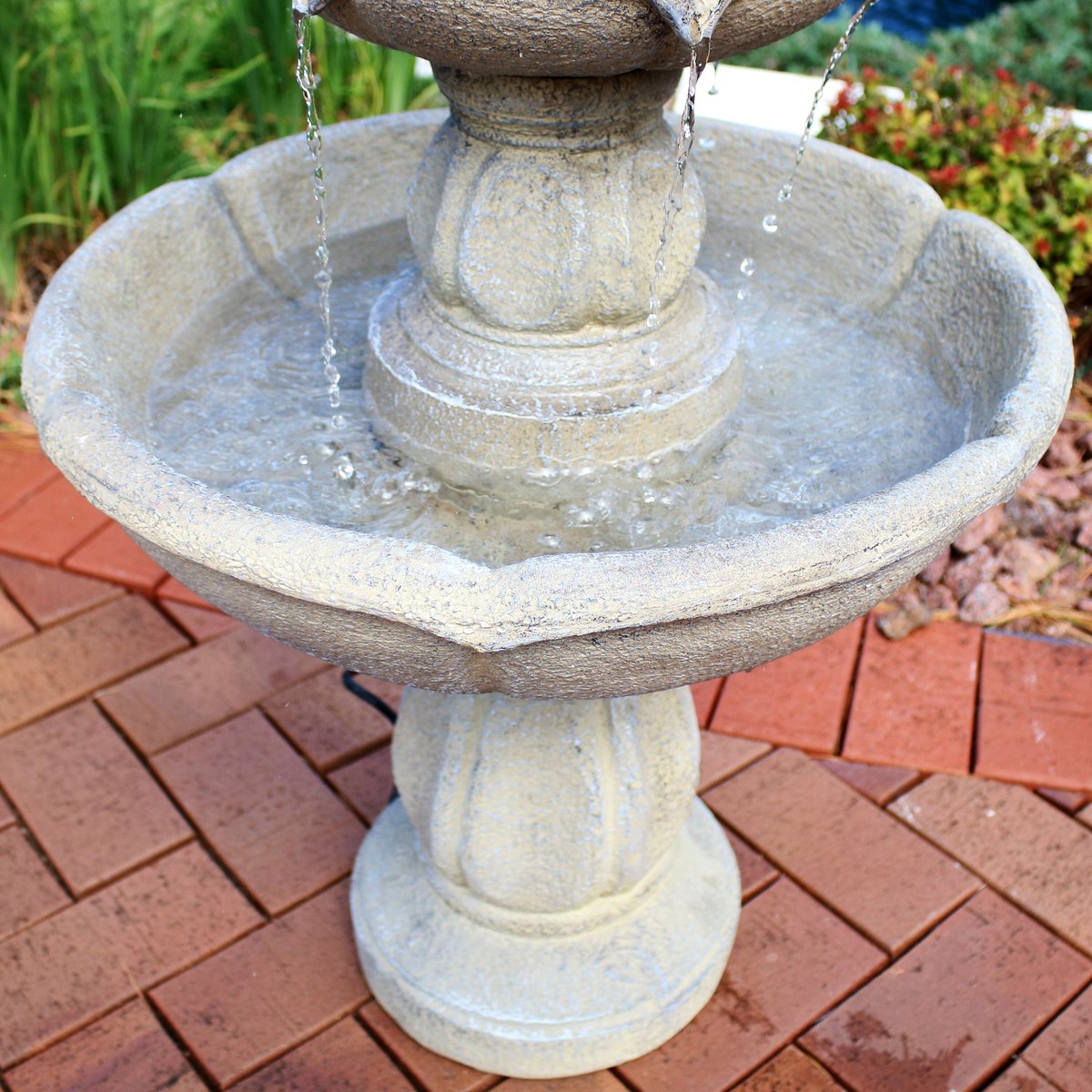 Sunnydaze Decor 3-Tier Birds-foot Delight Outdoor Water Fountain