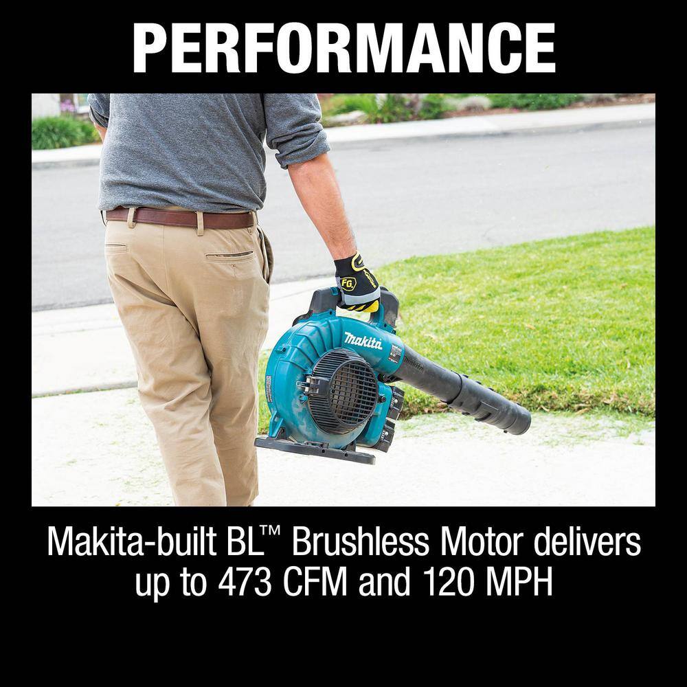 Makita 120 MPH 473 CFM 18V X2 (36V) LXT Lithium-Ion Brushless Cordless Leaf Blower Kit (5.0 Ah) XBU04PT