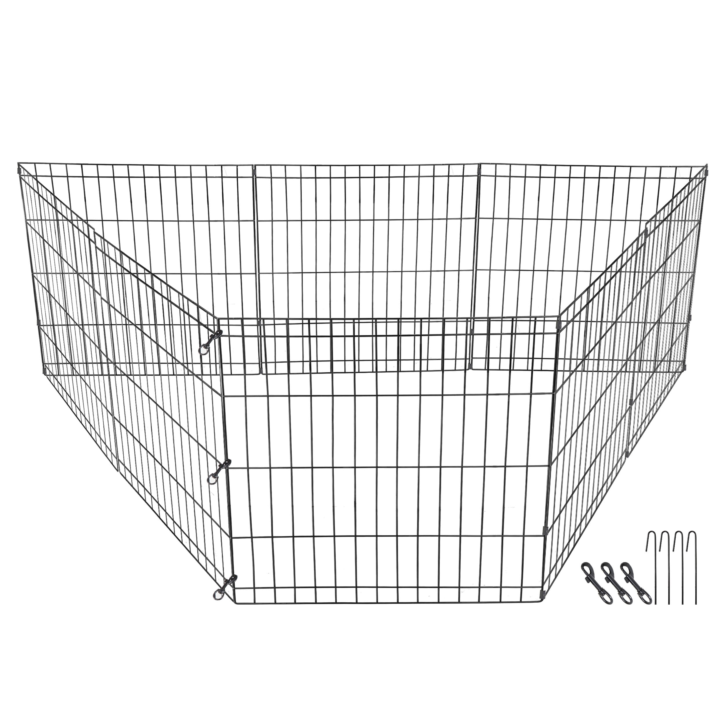 HomGarden 24-inch Height Pet Playpen 8 Folding Panel Exercise Dog Fence Indoor Outdoor