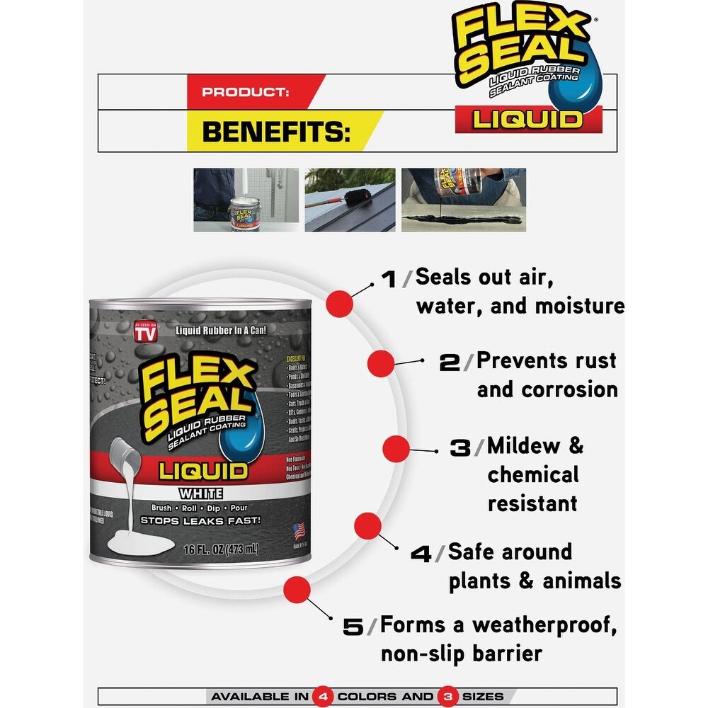 FLEX SEAL 1 Gal. Liquid Rubber Sealant  White   1 Each