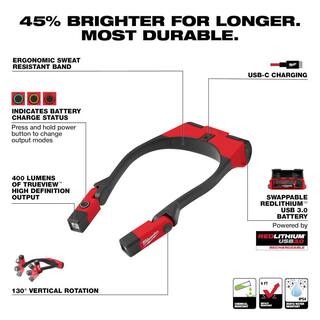 MW 400 Lumens LED REDLITHIUM Rechargeable Neck Light 2117-21