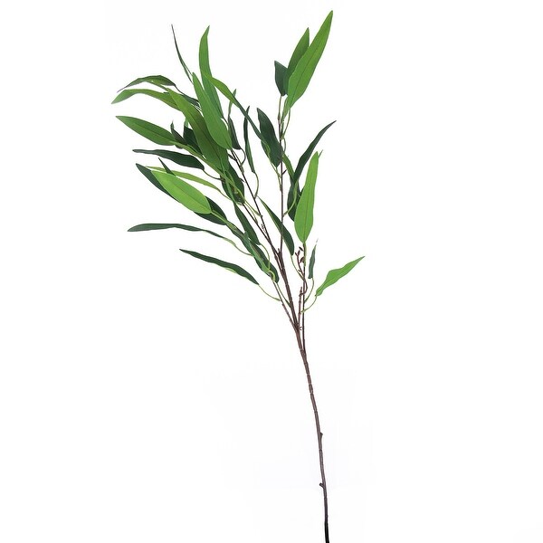 Set of 2 Long Green Artificial Willow Eucalyptus Leaf Stem Plant Greenery Spray Branch 38in