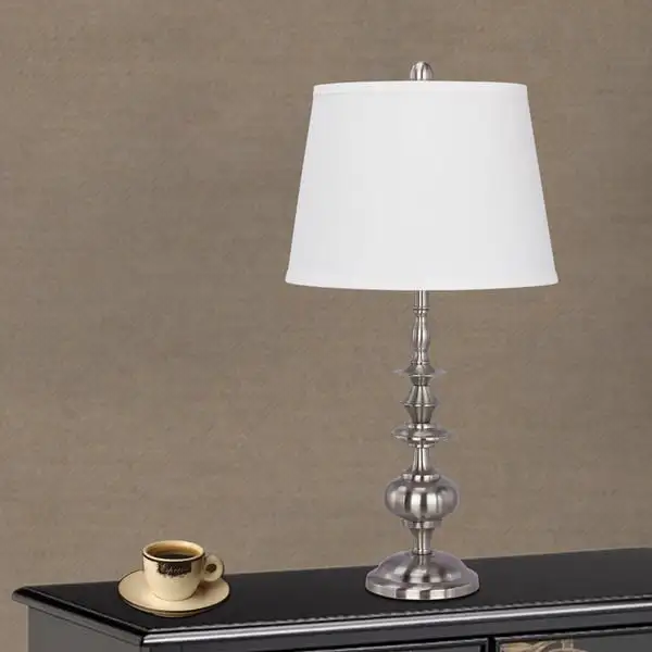 26 inch Metal Table Lamp With Brushed Nickel Finish