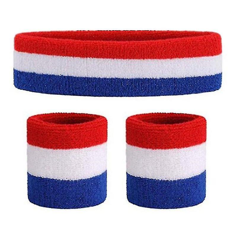 Sweatband Set Sports Headband Wristband Set Sweatbands Terry Cloth Wristband Wrist Sweatband Headband3pcs