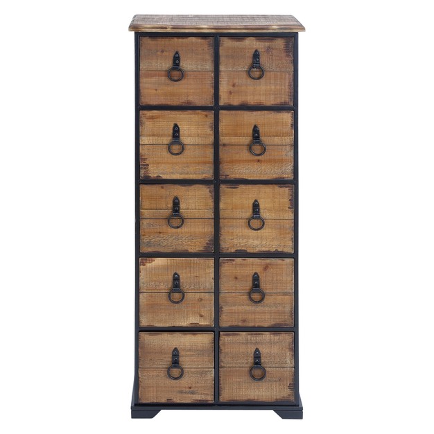 Wood 10 Drawer Footed Chest Olivia amp May